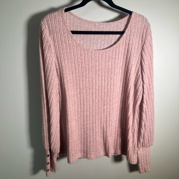 Pink Ribbed Sweater - Picture 1 of 4